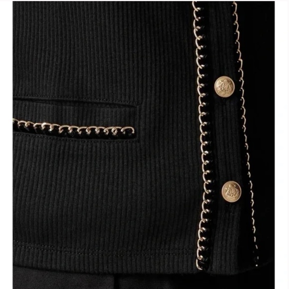 NWT J. Crew Vintage Rib Lady Jacket with Chain Trim Large - Picture 3 of 14
